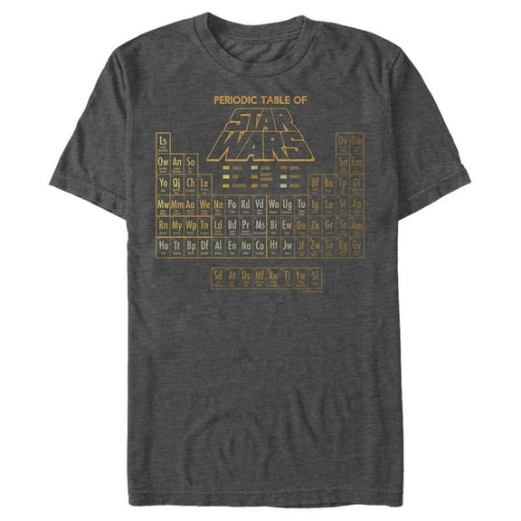 Men's Star Wars Fade Periodic Table of Elements Graphic Tee Charcoal Heather 5X Large