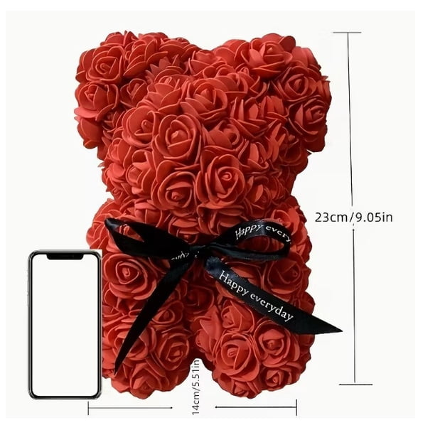 1 pieza de oso de flores de espuma artificial hecho de rosas for el Día de San Valentín, Día de la Madre, Aniversario, Regalo de Boda