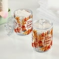 thumbnail image 2 of Yayeee 4 Pack Qtip Holder Bathroom Cotton Swab Canister with Lid Clear Dispenser Set, Leaves Pattern, 2 of 6