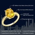 thumbnail image 2 of Gem Stone King 14K Yellow Gold Yellow Citrine and Diamond Engagement Ring for Women (2.04 Cttw, Oval 10X8MM, Gemstone Birthstone, Available 5,6,7,8,9), 2 of 5