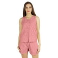 thumbnail image 1 of Bimba Womens Solid Sleepwear Set 2 Pcs Short & Top Casual Nightwear Loose Fit Loungewear, 1 of 7