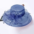 thumbnail image 5 of OIUUAK Women's Organza Church Derby Hat Bridal Tea Party Wedding Tea Party Sun Hat with Detachable hat flower Ladies Classy Organza Sun Hat Church Tea Party Wedding Kentucky Fascinator Hat, 5 of 7