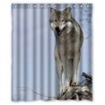 thumbnail image 1 of ABPHQTO Lobos Animales Bosque Luna Montaña Piedras Cortina de ducha Cortina de ducha impermeable 150x180 cm, 1 of 2