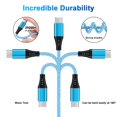 thumbnail image 3 of USB C Cable,USB A to USB C Cables 4pack 6ft FiveBox 3A Fast Charging Cord Nylon Braided USB C Charging Cable(Purple,Rose,Blue,Black), 3 of 7