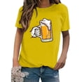 thumbnail image 2 of Baqcunre Oversized Tshirts Shirts For Women Women'S Fashion Trend Beer Printed Round Neck Short Sleeve T Shirt Top Women'S Tops T Shirts For Women Yellow M, 2 of 3