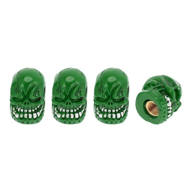 Tapa de Válvula de Neumático Decorativa 7x24mm Cubiertas de Polvo de Válvula de Neumático Resina Cobre Verde 4 Pcs
