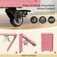 thumbnail image 6 of Ktaxon Foldable Nail Table w/Dust Collector, Lockable Wheels, 2 Drawers, Pink, 6 of 10