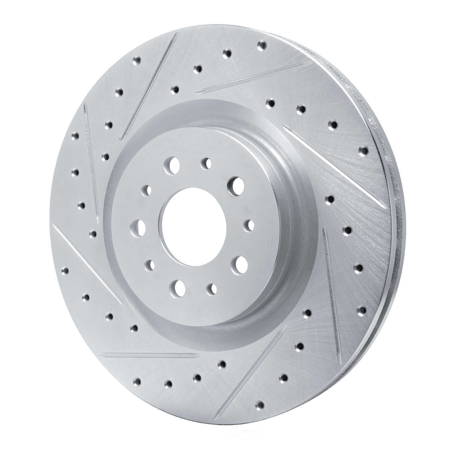 Dynamic Friction Company 631-40049L DFC Brake Rotor - Drilled And Slotted - Silver