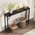 thumbnail image 4 of IdeaHouse 5.9" Narrow Console Table with Power Outlets, Compact Sofa Table with Storage, Sleek Design for Living Room, Entryway, Hallway, and Foyer - (Black), 4 of 7
