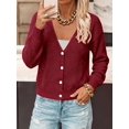 thumbnail image 2 of BTFBM V Neck Cardigan Sweaters for Women 2026 | Long Sleeve Knit Sweater, Button Down Shrug Tops, Open Front, Lightweight Cardigans, Business Casual Outfits,Fall Winter Clothing, 2 of 8