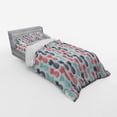 thumbnail image 3 of Ambesonne Tropical Bedding Set 4 Pcs, Stamped Minimal Backdrop, Queen, Turquoise White Coral, 3 of 3