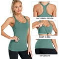 thumbnail image 5 of Women's Ribbed Camisole Workout Tank Tops with Built in Bra Basic Undershirt, 5 of 6
