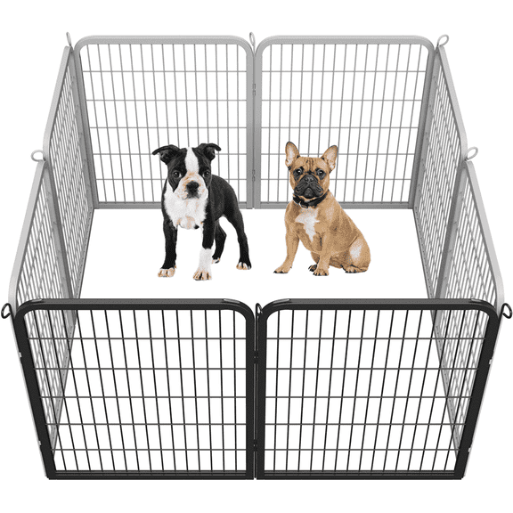 Yaheetech 31.5''H 2 Panels Dog Playpen, Black