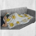 thumbnail image 6 of Yellow and White Soft Flannel Fleece Throw Blanket, Various Different Sun Summer Hot Warm Weather Morning Daytime, Cozy Plush for Indoor and Outdoor Use, 70" x 90", Marigold White, by Ambesonne, 6 of 6