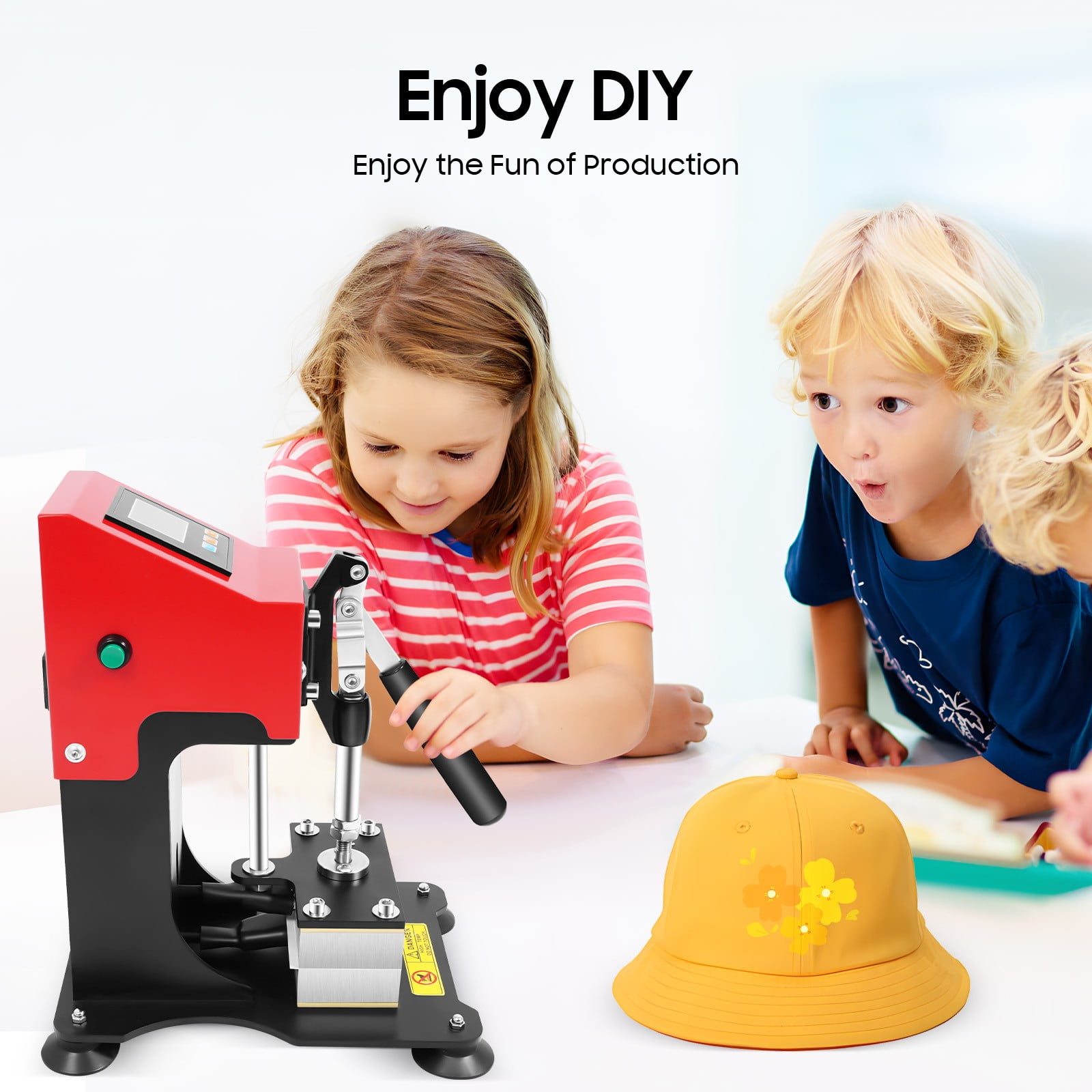 Manual Heat Press Machine Dual Heating Plates High Pressure Hot Press Stamping Machine 900W Hot Embossing Machine 0~400℉ for PU Leather, Plastic Particles, Dried Flower and Plant