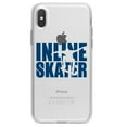 thumbnail image 1 of DistinctInk Clear Shockproof Hybrid Case for iPhone XR (6.1" Screen) - TPU Bumper Acrylic Back Tempered Glass Screen Protector - Inline Skater - Skating, 1 of 5