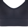 thumbnail image 6 of Feancey Womens Wireless Sports Bras Ribbed Knit Open Back Yoga Bra Spaghetti Strap Casual High Impact Workout Bras Breathable No Underwire Everyday Underwear Black L, 6 of 6