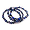 thumbnail image 4 of Natural Amethyst, Lapis Lazuli, & Black Tourmaline 6mm Round Shape Smooth Cut Beads Stretchable Bracelet for Men & Women., 4 of 4