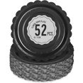 thumbnail image 1 of 52 piezas de platos de papel negro con bordes festoneados para postre - Platos de pastel negros desechables - Suministros para fiesta de cumpleaños, boda, fiesta, 1 of 4