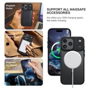 DOMAVER Magnetic for iPhone 18 Pro Max Case / iPhone 17 Pro Max Case 6.9 - Slim Fit Matte Translucent Cover | MagSafe Compatible | Shockproof Anti-Yellowing | Black