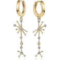 thumbnail image 1 of Aros colgantes de oro para mujer, estilo bohemio, de playa, sencillos y delicados, rellenos de oro de 14 k, con diseño de constelación, código de producto 67777 Constelación, 1 of 5