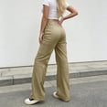 thumbnail image 6 of Lightweight Hiking Pants for Women Quick Dry Elastic High Waist Straight Casual Pants with Zipper Pockets for Safari Camping, 6 of 7