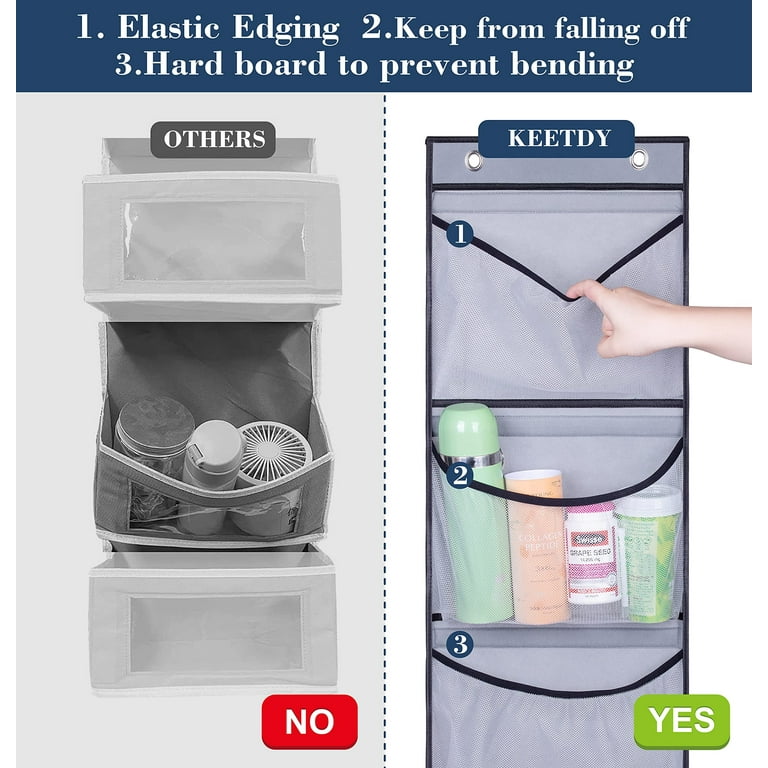 Cragmut 2 Pack Over The Door Hanging Storage Organizer With 5 Mesh Pockets Large Capacity For Bedroom, Bathroom, Closet