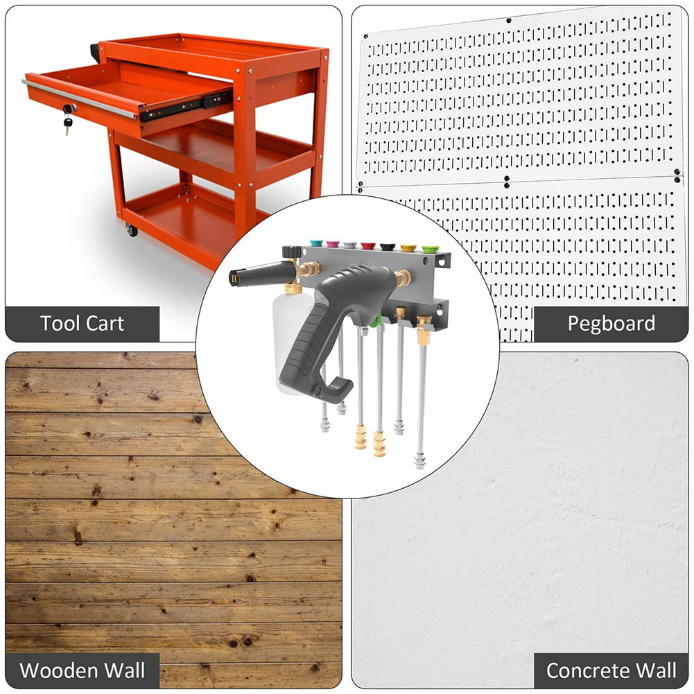 Pressure Washer Holder Wall Mount Organizer for Nozzle Tip and Wand Extension