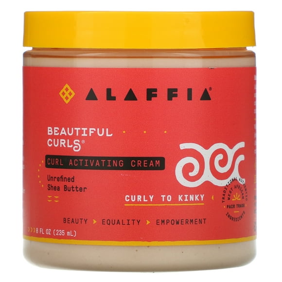 Alaffia, Belles Boucles, Crème Activatrice de Boucles, Frisé au Beurre de Karité Crépu et Non Raffiné, 8 fl oz (235 ml)