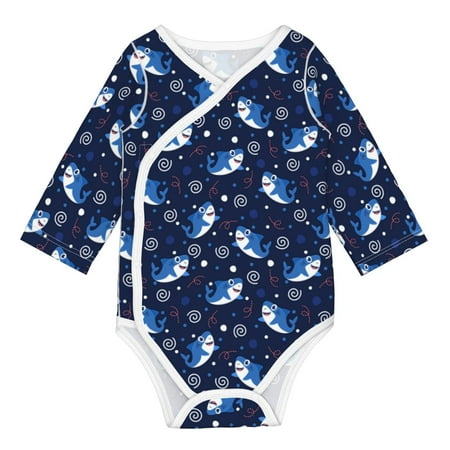 

Coaee Party Shark Cute for Soft Cotton Baby Long-Sleeve Bodysuit Girls Boys Bodysuit Romper