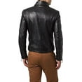 thumbnail image 3 of Men Slim Fit Biker Motorcycle Lambskin Leather Black Jacket Coat Outwear Jackets A253, 3 of 4