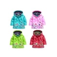 thumbnail image 1 of Toddler Little Girls Hoodie Raincoat Pretty Flower Pattern Printed Single Breasted Waterproof Outdoor Windbreaker, 1 of 3