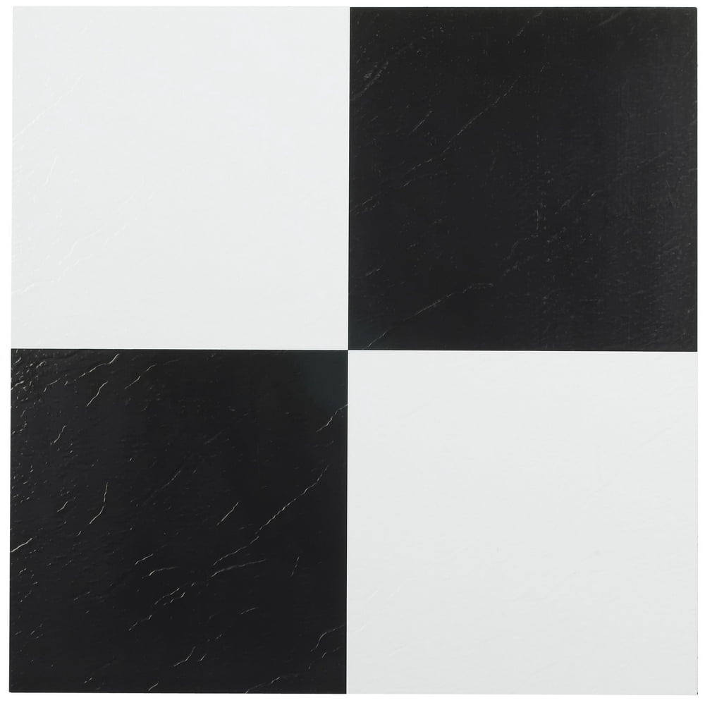 Mosaico Clasico Black & White 12x12 Self Adhesive Vinyl Floor Tile 20