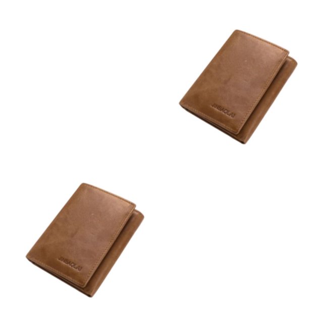 Sonducket Cartera de cuero para hombre, portátil, plegable, Vintage, exquisito bolsillo para fotos, trifold, elegante, monedero para marido, Café Ligero 2piezas