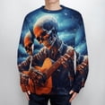 thumbnail image 4 of Guitar Skeleton Rock Womens Sweater 2024 Crew Neck Long Sleeve Knitted Casual Loose Pullover Top, 4 of 6