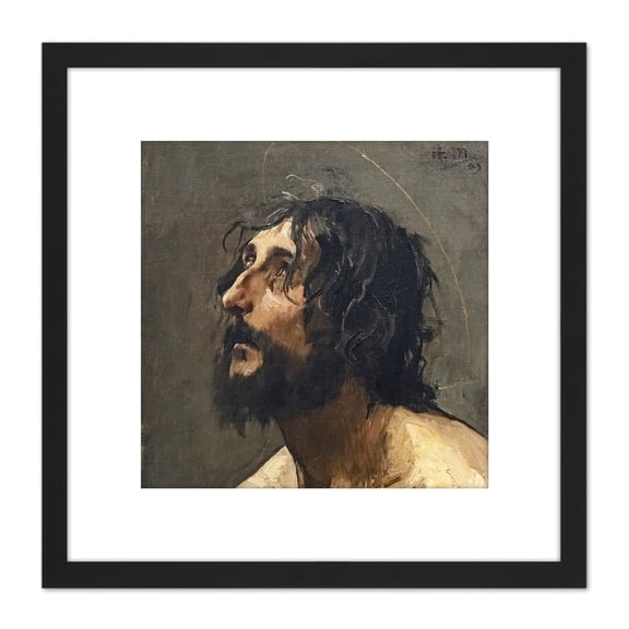 Martin Henri Self Portrait As John Baptist Painting 8X8 Inch Square Wooden Framed Wall Art Print Picture with Mount