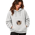 thumbnail image 2 of Stralyhd Unisex Hoodies with Pet Pouch Oversized Cat Carrier Large Front Pocket Loose Sweatshirt Soft Puppy Holder Long Sleeve Hoodies Gray S, 2 of 6