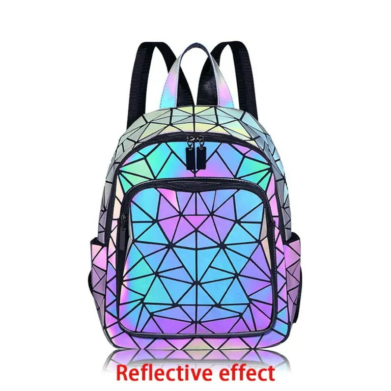 Geometric Bags Reflective Backpack Women s Holographic Bag Geometric Luminous Bag Walmart