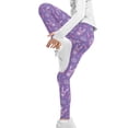 thumbnail image 4 of COEQINE Girls Sport Leggings Casual Buttery Soft Athletic Pants Stretchy High Waist Yoga Pants, for 4-5 Years Kids Girls for Easter Day, Easter Bunny Carrot Egg Purple, 4 of 7