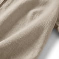 thumbnail image 5 of ClodeEU Women's 2 Piece Linen Cotton Outfits,Collared Button Down Shirt and High Waist Wide Leg Shorts Set,Casual Summer Loungewear with Pockets Beige,Women's Plus L, 5 of 8