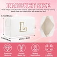 thumbnail image 2 of HSHDLDF Personalized Initial Letter Patch Makeup Bag Preppy Chenille Letter Cosmetic Pouch with Zipper Color1-White-L, 2 of 7