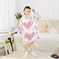 thumbnail image 6 of FORMRS Wearable Blanket Hoodie with Sleeves for Kids Cozy Flannel Sweatshirt, Hand Drawn Hearts, 6 of 7