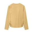 thumbnail image 4 of newwalpole Girls Long Sleeve Shirts Ruched Knot Side Tunic Blouse Tee Tops Khaki for Size 3-4 Years, 4 of 5