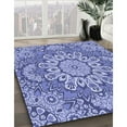thumbnail image 3 of Ahgly Company Tapis d'Intérieur Lavable en Machine Rectangle Transitionnel Jeans Bleu, 4 Pieds x 6 Pieds, 3 of 7