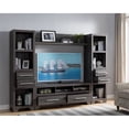 thumbnail image 2 of Smart Home Furniture 3-Shelf Contemporary Wood Media Pier in Distressed Gray, 2 of 4