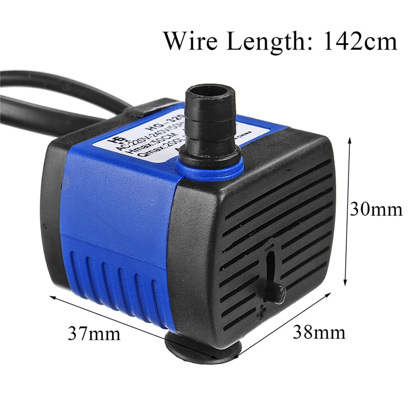 220L/H 3W Ultra Quiet Fish tank Water Pump with LED Lights Color