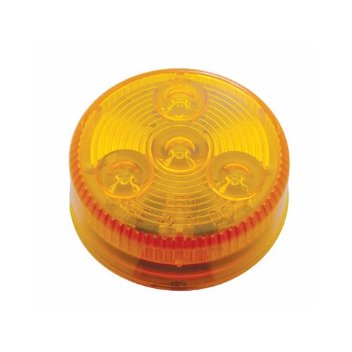 Amber 2" Round 4 LED Trailer Semi Side Marker Clearance Light Kit / Grommet
