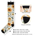thumbnail image 3 of FORMRS Womens Knee High Socks Casual Long Thick Travel Daily Wear, 1 Pair, Sunflowers and Leaves Pattern, 3 of 6