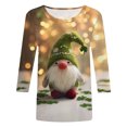 thumbnail image 6 of felwors St Patricks Day Shirt Women 2025 Casual Plus Size 3/4 Sleeve Irish Clover Shirts Funny Saint Patrick's Tunic Tops (Gold, L), 6 of 6