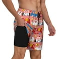 thumbnail image 3 of Goofa Cartoon with Traffic Elements Printed Men's Swim Trunks Board Shorts Quick Dry Mens Swimming Trunks with Compression Liner,Breathable Fit Hawaii Beach Shorts-X-Large, 3 of 9